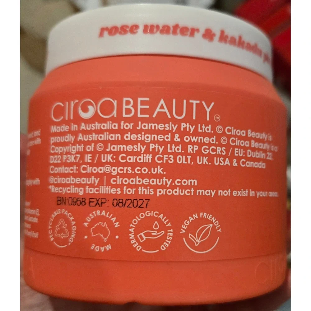 Ciroa Body Butter 8.45oz Unisex Rose Water Kakadu Plum Moisturizer
